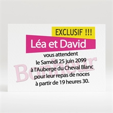 Carton d'invitation mariage réf. N12054