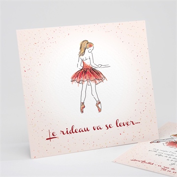 Invitation anniversaire Danseuse rose