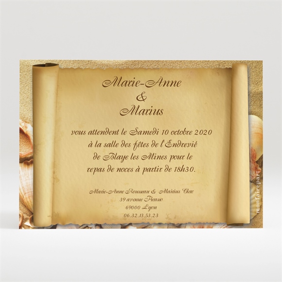 Carton D Invitation Mariage Parchemin Vintage Monfairepart Com