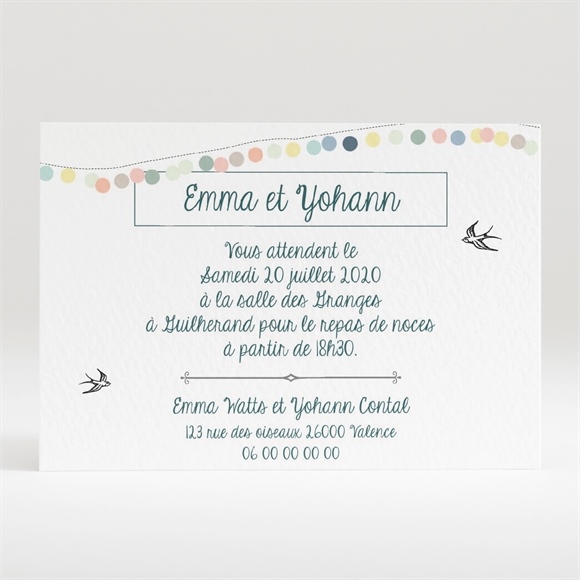 Carton D Invitation Mariage Guirlande De Pastels Monfairepart Com