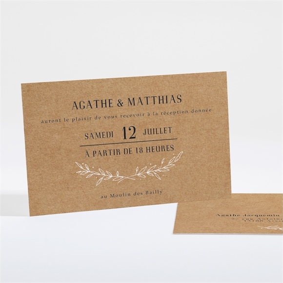 Carton D Invitation Mariage Kraft Champetre Monfairepart Com